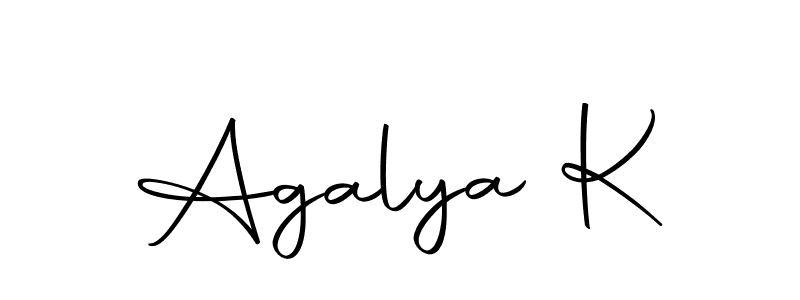 The best way (Autography-DOLnW) to make a short signature is to pick only two or three words in your name. The name Agalya K include a total of six letters. For converting this name. Agalya K signature style 10 images and pictures png