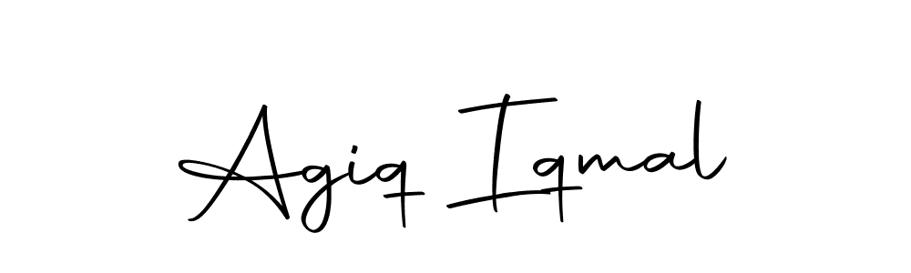 You should practise on your own different ways (Autography-DOLnW) to write your name (Agiq Iqmal) in signature. don't let someone else do it for you. Agiq Iqmal signature style 10 images and pictures png