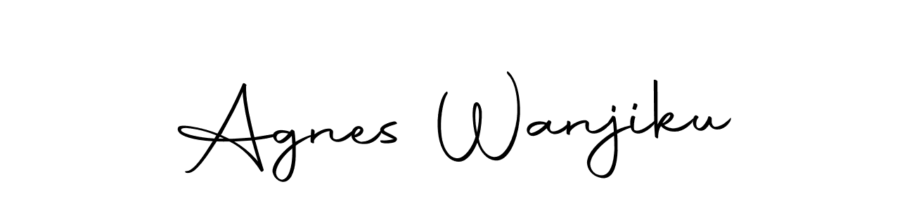 How to make Agnes Wanjiku name signature. Use Autography-DOLnW style for creating short signs online. This is the latest handwritten sign. Agnes Wanjiku signature style 10 images and pictures png