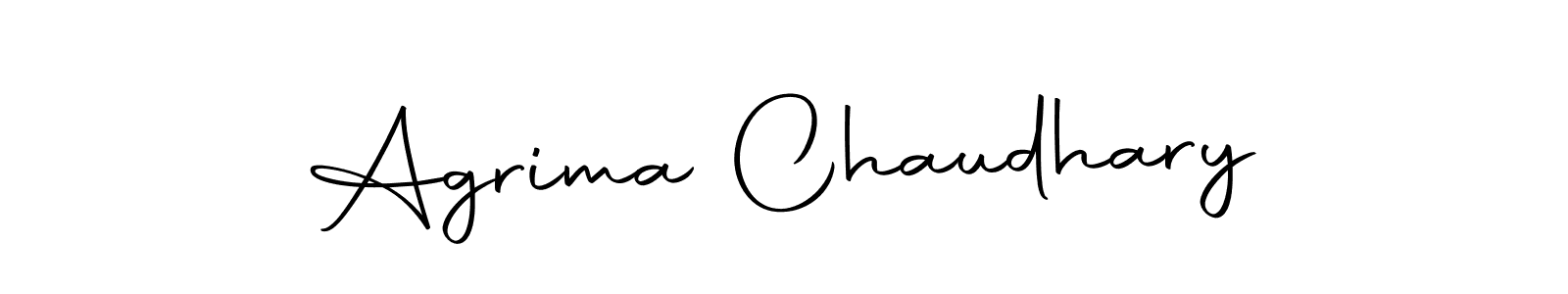 How to make Agrima Chaudhary name signature. Use Autography-DOLnW style for creating short signs online. This is the latest handwritten sign. Agrima Chaudhary signature style 10 images and pictures png