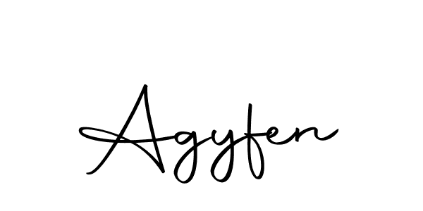 Use a signature maker to create a handwritten signature online. With this signature software, you can design (Autography-DOLnW) your own signature for name Agyfen. Agyfen signature style 10 images and pictures png