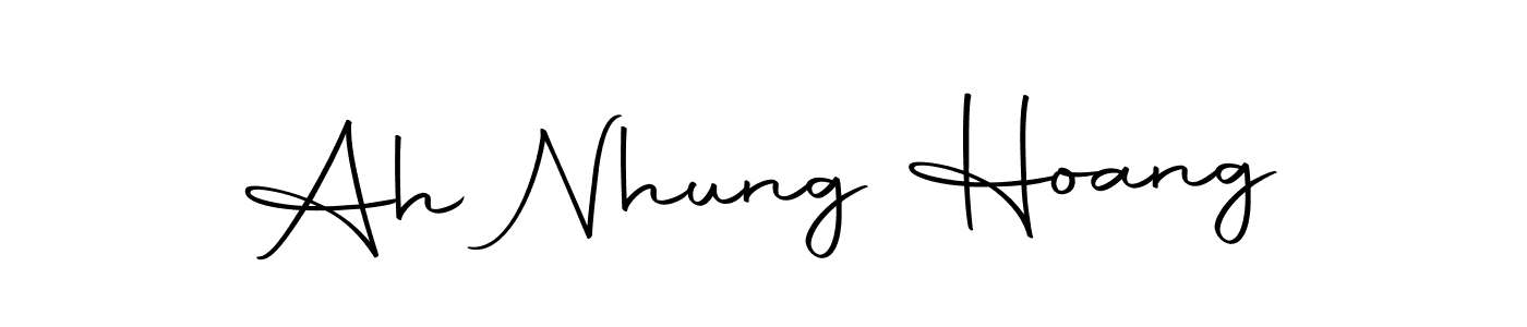 You should practise on your own different ways (Autography-DOLnW) to write your name (Ah Nhung Hoang) in signature. don't let someone else do it for you. Ah Nhung Hoang signature style 10 images and pictures png