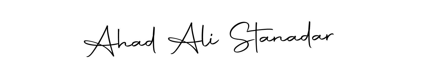 How to make Ahad Ali Stanadar name signature. Use Autography-DOLnW style for creating short signs online. This is the latest handwritten sign. Ahad Ali Stanadar signature style 10 images and pictures png