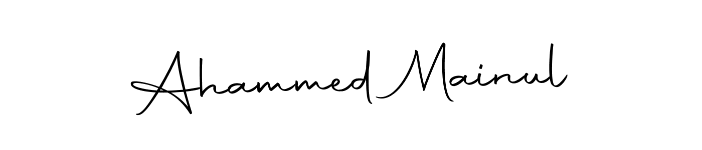 How to make Ahammed Mainul name signature. Use Autography-DOLnW style for creating short signs online. This is the latest handwritten sign. Ahammed Mainul signature style 10 images and pictures png