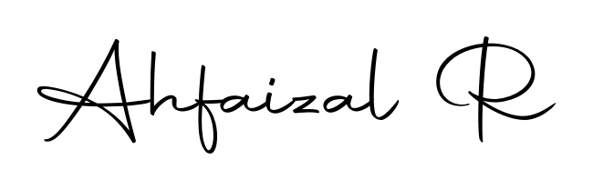 Make a beautiful signature design for name Ahfaizal R. Use this online signature maker to create a handwritten signature for free. Ahfaizal R signature style 10 images and pictures png