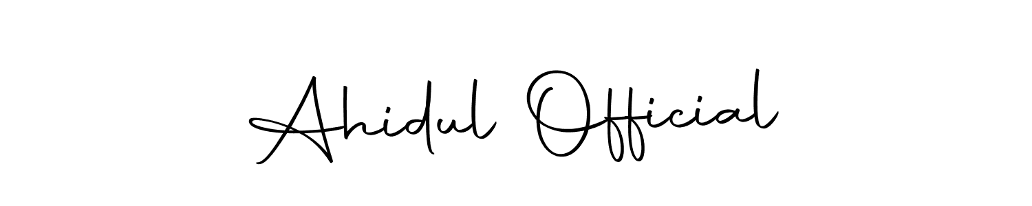 The best way (Autography-DOLnW) to make a short signature is to pick only two or three words in your name. The name Ahidul Official include a total of six letters. For converting this name. Ahidul Official signature style 10 images and pictures png