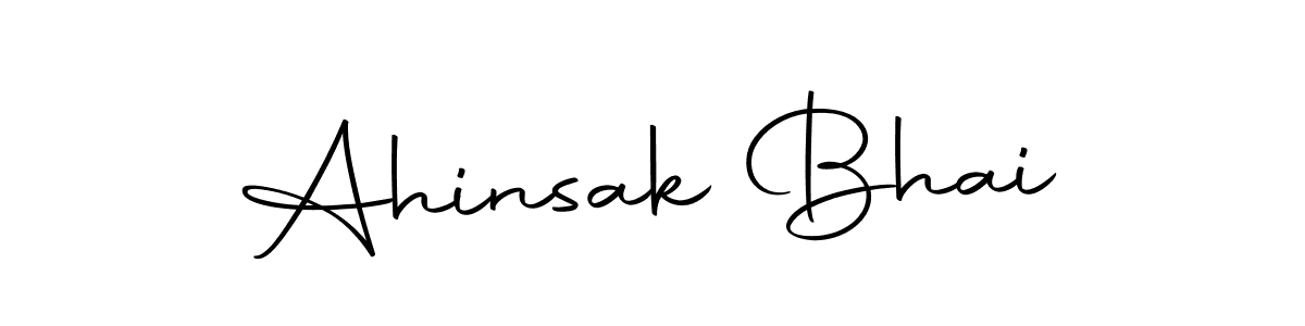 How to make Ahinsak Bhai name signature. Use Autography-DOLnW style for creating short signs online. This is the latest handwritten sign. Ahinsak Bhai signature style 10 images and pictures png