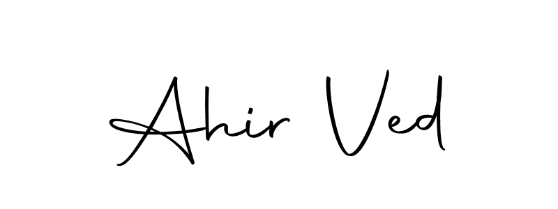 The best way (Autography-DOLnW) to make a short signature is to pick only two or three words in your name. The name Ahir Ved include a total of six letters. For converting this name. Ahir Ved signature style 10 images and pictures png