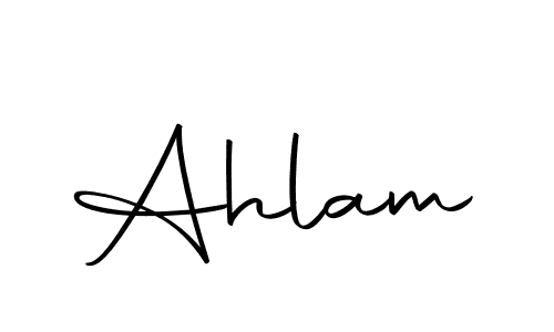 Use a signature maker to create a handwritten signature online. With this signature software, you can design (Autography-DOLnW) your own signature for name Ahlam. Ahlam signature style 10 images and pictures png
