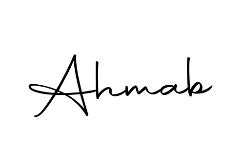 How to make Ahmab name signature. Use Autography-DOLnW style for creating short signs online. This is the latest handwritten sign. Ahmab signature style 10 images and pictures png