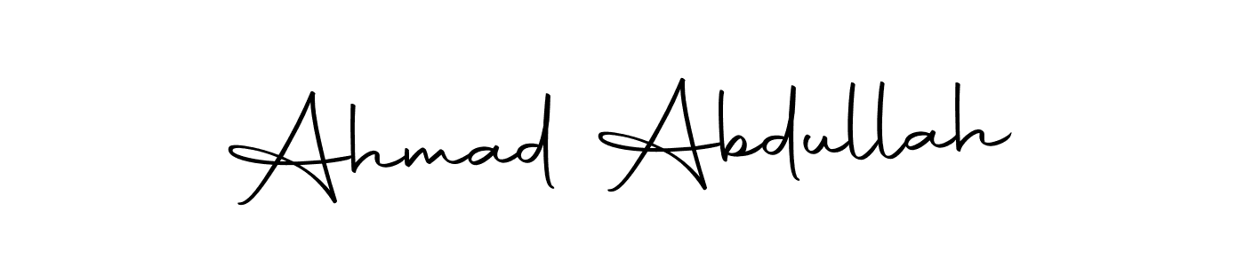 How to make Ahmad Abdullah name signature. Use Autography-DOLnW style for creating short signs online. This is the latest handwritten sign. Ahmad Abdullah signature style 10 images and pictures png