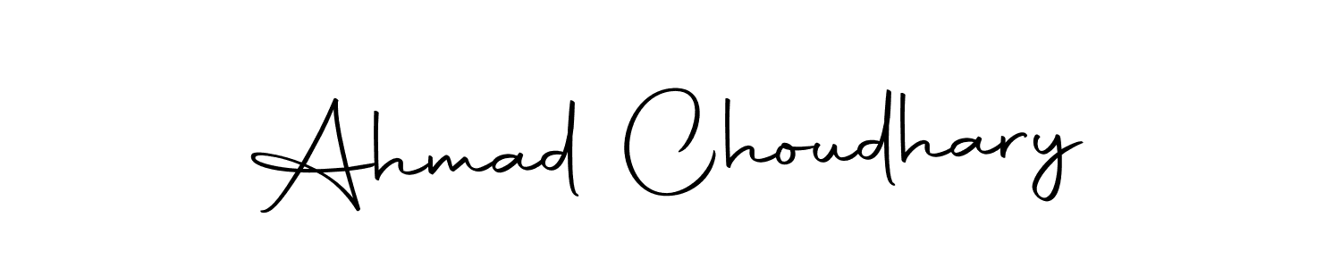 How to make Ahmad Choudhary name signature. Use Autography-DOLnW style for creating short signs online. This is the latest handwritten sign. Ahmad Choudhary signature style 10 images and pictures png