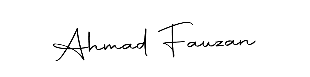 How to make Ahmad Fauzan name signature. Use Autography-DOLnW style for creating short signs online. This is the latest handwritten sign. Ahmad Fauzan signature style 10 images and pictures png