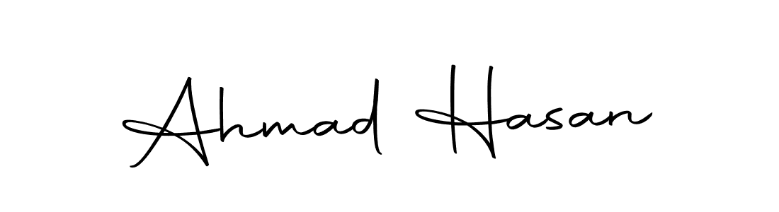 How to make Ahmad Hasan name signature. Use Autography-DOLnW style for creating short signs online. This is the latest handwritten sign. Ahmad Hasan signature style 10 images and pictures png