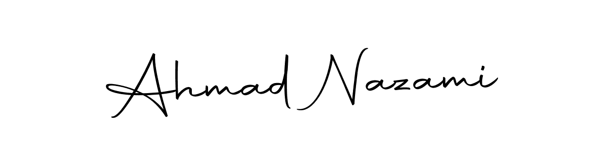 How to make Ahmad Nazami name signature. Use Autography-DOLnW style for creating short signs online. This is the latest handwritten sign. Ahmad Nazami signature style 10 images and pictures png