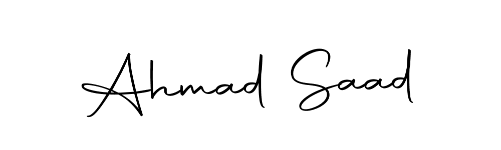 How to make Ahmad Saad name signature. Use Autography-DOLnW style for creating short signs online. This is the latest handwritten sign. Ahmad Saad signature style 10 images and pictures png