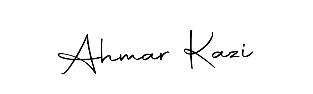 Create a beautiful signature design for name Ahmar Kazi. With this signature (Autography-DOLnW) fonts, you can make a handwritten signature for free. Ahmar Kazi signature style 10 images and pictures png