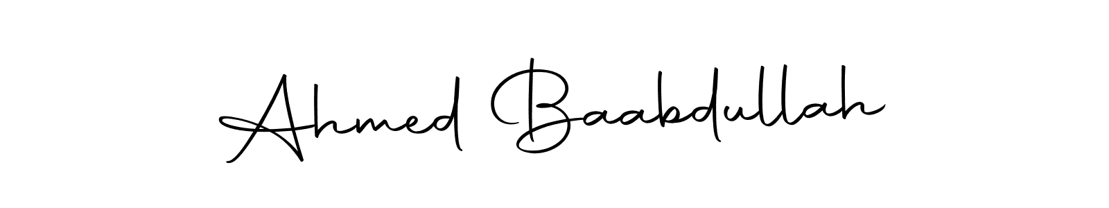 Create a beautiful signature design for name Ahmed Baabdullah. With this signature (Autography-DOLnW) fonts, you can make a handwritten signature for free. Ahmed Baabdullah signature style 10 images and pictures png