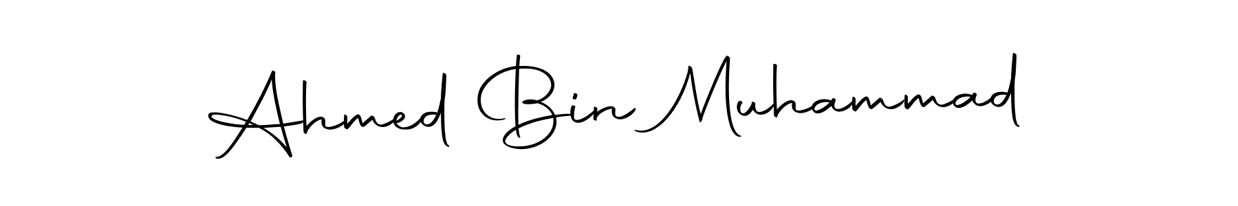How to make Ahmed Bin Muhammad name signature. Use Autography-DOLnW style for creating short signs online. This is the latest handwritten sign. Ahmed Bin Muhammad signature style 10 images and pictures png