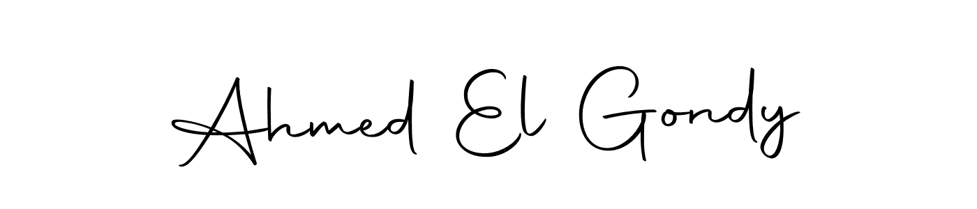 How to make Ahmed El Gondy name signature. Use Autography-DOLnW style for creating short signs online. This is the latest handwritten sign. Ahmed El Gondy signature style 10 images and pictures png