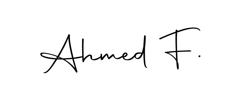 Make a beautiful signature design for name Ahmed F.. With this signature (Autography-DOLnW) style, you can create a handwritten signature for free. Ahmed F. signature style 10 images and pictures png