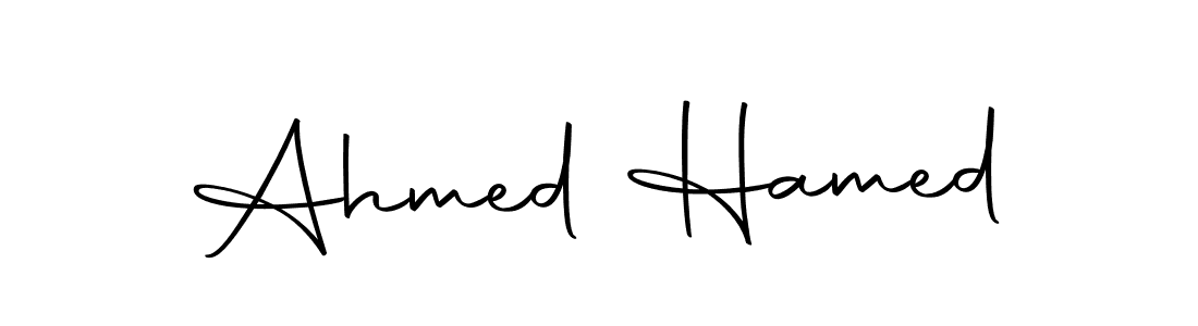 How to make Ahmed Hamed name signature. Use Autography-DOLnW style for creating short signs online. This is the latest handwritten sign. Ahmed Hamed signature style 10 images and pictures png