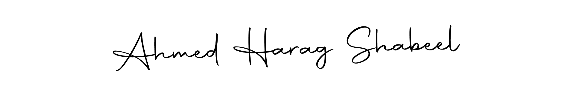 How to make Ahmed Harag Shabeel name signature. Use Autography-DOLnW style for creating short signs online. This is the latest handwritten sign. Ahmed Harag Shabeel signature style 10 images and pictures png