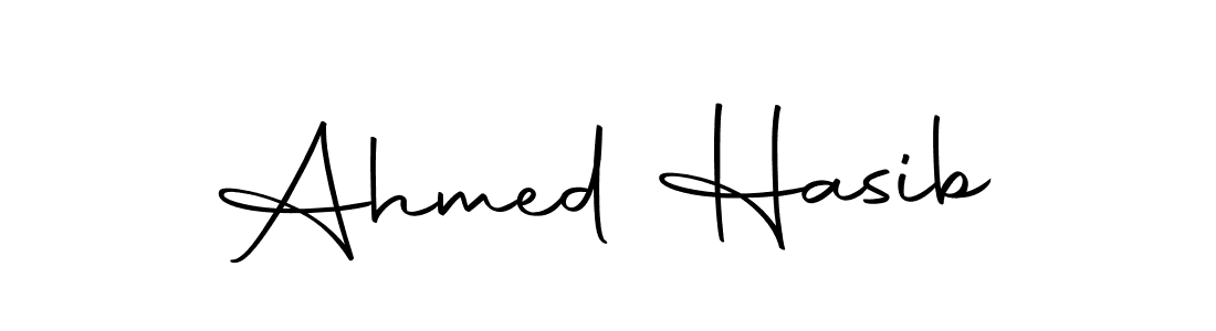 How to make Ahmed Hasib name signature. Use Autography-DOLnW style for creating short signs online. This is the latest handwritten sign. Ahmed Hasib signature style 10 images and pictures png