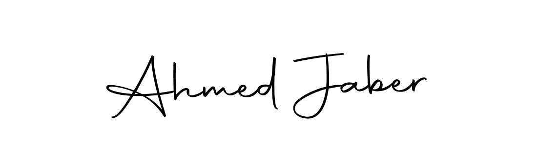 How to make Ahmed Jaber name signature. Use Autography-DOLnW style for creating short signs online. This is the latest handwritten sign. Ahmed Jaber signature style 10 images and pictures png