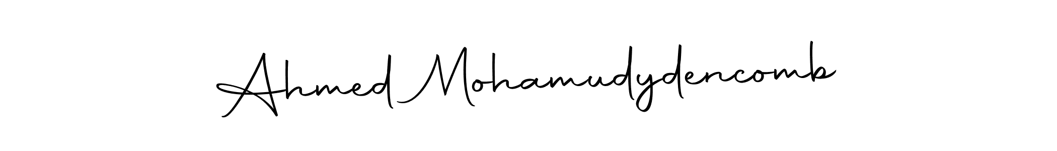 How to make Ahmed Mohamudydencomb name signature. Use Autography-DOLnW style for creating short signs online. This is the latest handwritten sign. Ahmed Mohamudydencomb signature style 10 images and pictures png