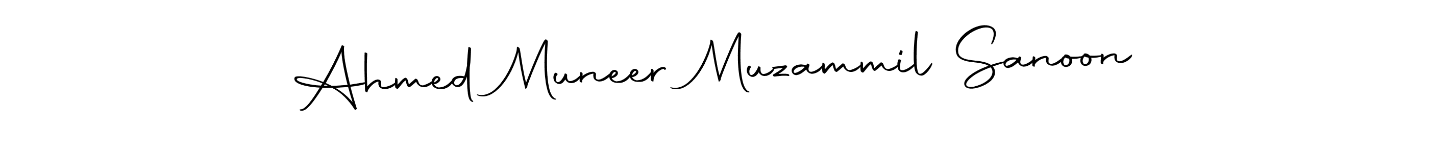 if you are searching for the best signature style for your name Ahmed Muneer Muzammil Sanoon. so please give up your signature search. here we have designed multiple signature styles  using Autography-DOLnW. Ahmed Muneer Muzammil Sanoon signature style 10 images and pictures png