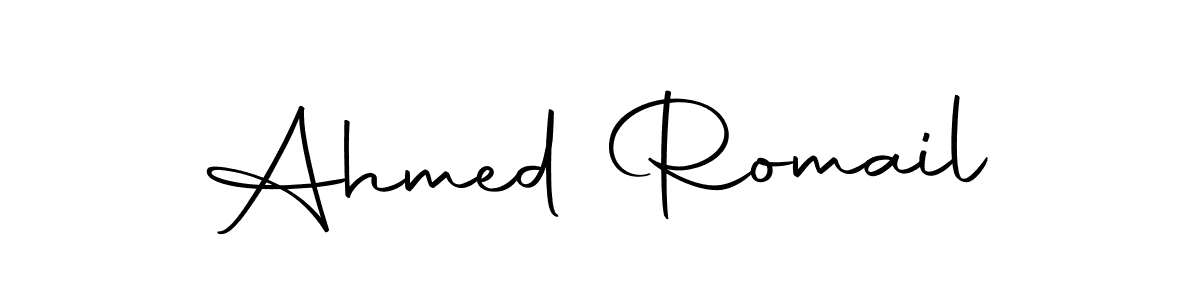 Create a beautiful signature design for name Ahmed Romail. With this signature (Autography-DOLnW) fonts, you can make a handwritten signature for free. Ahmed Romail signature style 10 images and pictures png