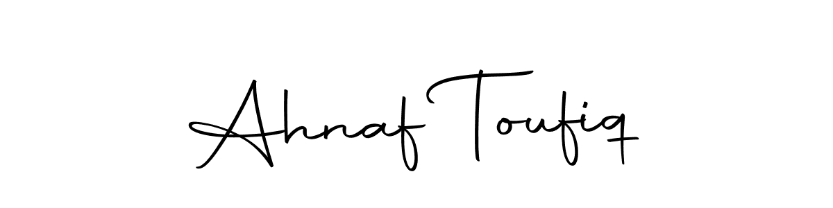 The best way (Autography-DOLnW) to make a short signature is to pick only two or three words in your name. The name Ahnaf Toufiq include a total of six letters. For converting this name. Ahnaf Toufiq signature style 10 images and pictures png