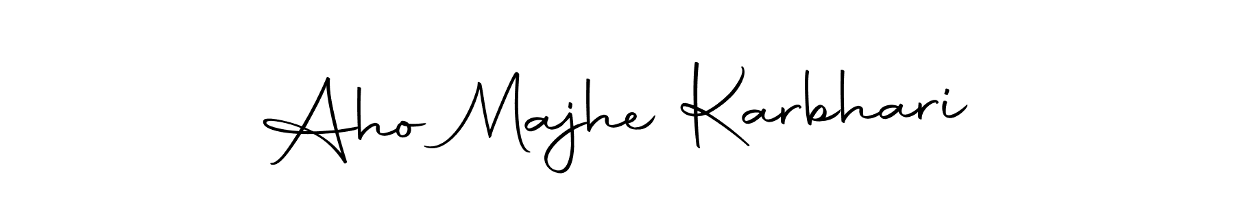 You should practise on your own different ways (Autography-DOLnW) to write your name (Aho Majhe Karbhari) in signature. don't let someone else do it for you. Aho Majhe Karbhari signature style 10 images and pictures png