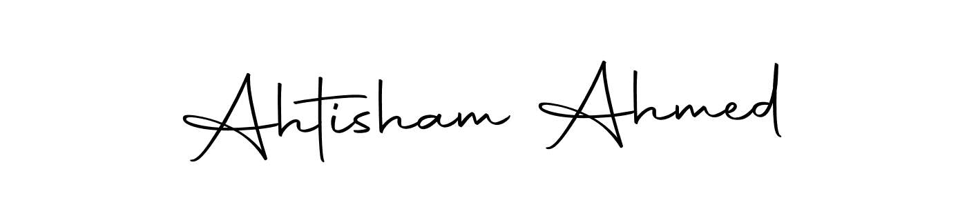 You should practise on your own different ways (Autography-DOLnW) to write your name (Ahtisham Ahmed) in signature. don't let someone else do it for you. Ahtisham Ahmed signature style 10 images and pictures png