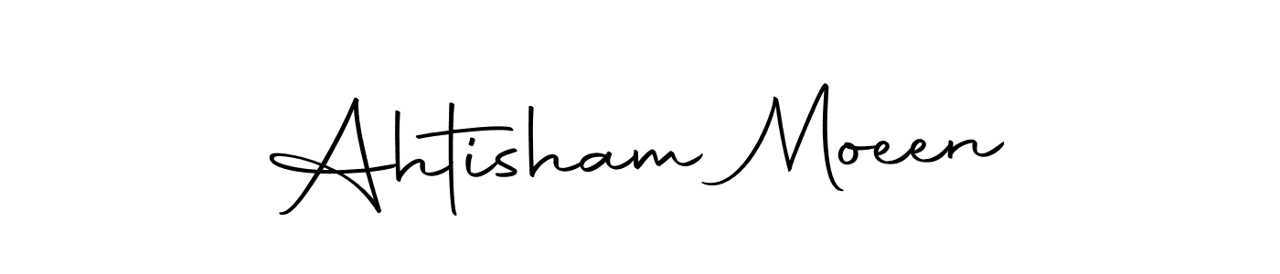 How to make Ahtisham Moeen name signature. Use Autography-DOLnW style for creating short signs online. This is the latest handwritten sign. Ahtisham Moeen signature style 10 images and pictures png