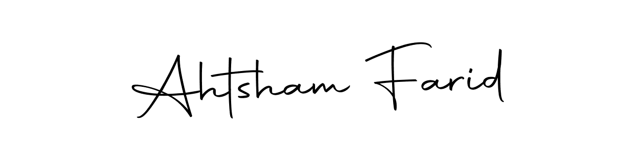 This is the best signature style for the Ahtsham Farid name. Also you like these signature font (Autography-DOLnW). Mix name signature. Ahtsham Farid signature style 10 images and pictures png