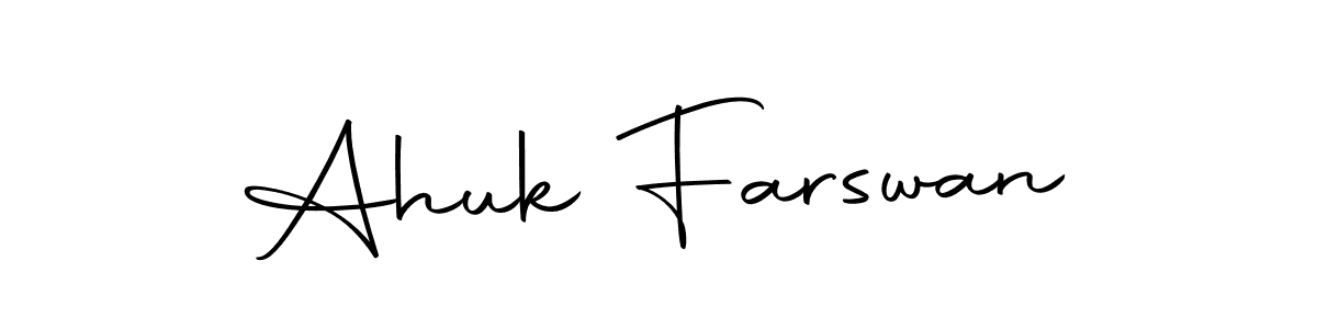 The best way (Autography-DOLnW) to make a short signature is to pick only two or three words in your name. The name Ahuk Farswan include a total of six letters. For converting this name. Ahuk Farswan signature style 10 images and pictures png
