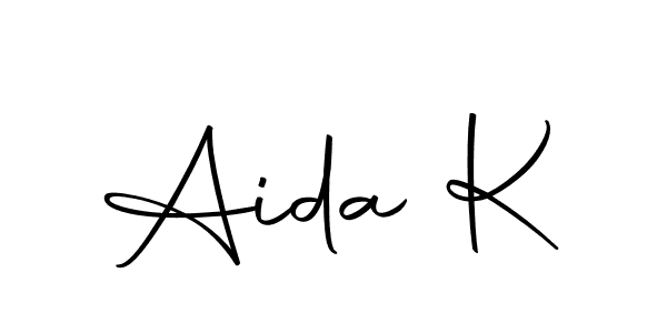 You can use this online signature creator to create a handwritten signature for the name Aida K. This is the best online autograph maker. Aida K signature style 10 images and pictures png