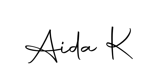 You can use this online signature creator to create a handwritten signature for the name Aida K. This is the best online autograph maker. Aida K signature style 10 images and pictures png