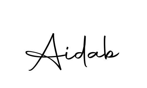 The best way (Autography-DOLnW) to make a short signature is to pick only two or three words in your name. The name Aidab include a total of six letters. For converting this name. Aidab signature style 10 images and pictures png