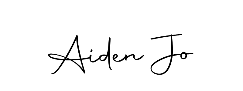 How to make Aiden Jo name signature. Use Autography-DOLnW style for creating short signs online. This is the latest handwritten sign. Aiden Jo signature style 10 images and pictures png