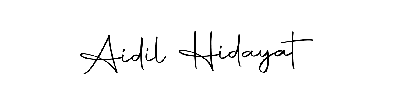 Use a signature maker to create a handwritten signature online. With this signature software, you can design (Autography-DOLnW) your own signature for name Aidil Hidayat. Aidil Hidayat signature style 10 images and pictures png