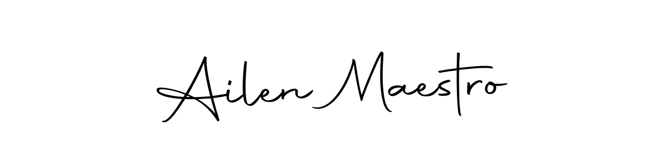 How to make Ailen Maestro name signature. Use Autography-DOLnW style for creating short signs online. This is the latest handwritten sign. Ailen Maestro signature style 10 images and pictures png