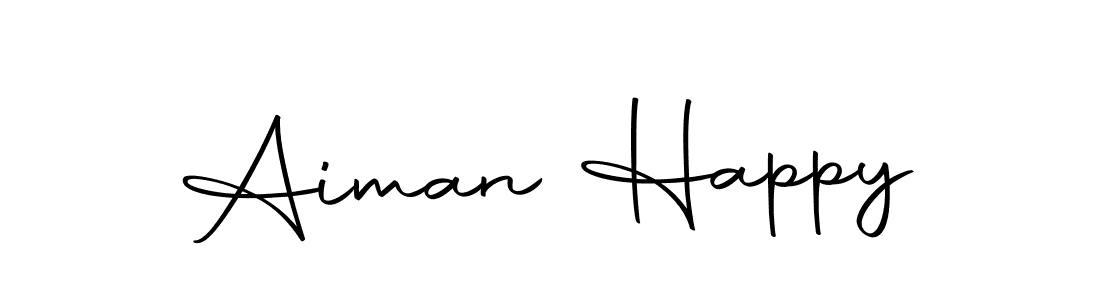 The best way (Autography-DOLnW) to make a short signature is to pick only two or three words in your name. The name Aiman Happy include a total of six letters. For converting this name. Aiman Happy signature style 10 images and pictures png