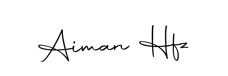 Create a beautiful signature design for name Aiman Hfz. With this signature (Autography-DOLnW) fonts, you can make a handwritten signature for free. Aiman Hfz signature style 10 images and pictures png