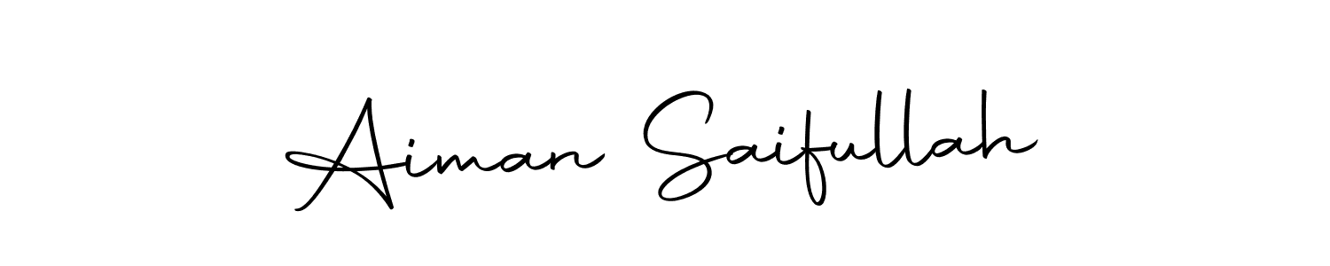 Make a beautiful signature design for name Aiman Saifullah. With this signature (Autography-DOLnW) style, you can create a handwritten signature for free. Aiman Saifullah signature style 10 images and pictures png