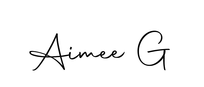 Aimee G stylish signature style. Best Handwritten Sign (Autography-DOLnW) for my name. Handwritten Signature Collection Ideas for my name Aimee G. Aimee G signature style 10 images and pictures png