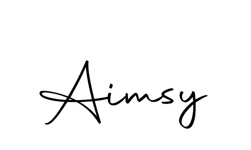 Similarly Autography-DOLnW is the best handwritten signature design. Signature creator online .You can use it as an online autograph creator for name Aimsy. Aimsy signature style 10 images and pictures png