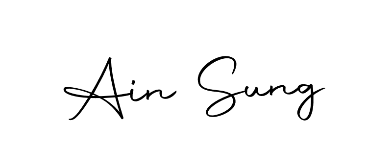 You should practise on your own different ways (Autography-DOLnW) to write your name (Ain Sung) in signature. don't let someone else do it for you. Ain Sung signature style 10 images and pictures png